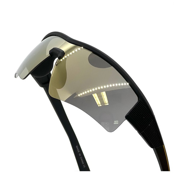 Sport Sunglasses Half Frame Gold Mirrored Lens Cycling Running‎ Glasses Lentes - Picture 1 of 5